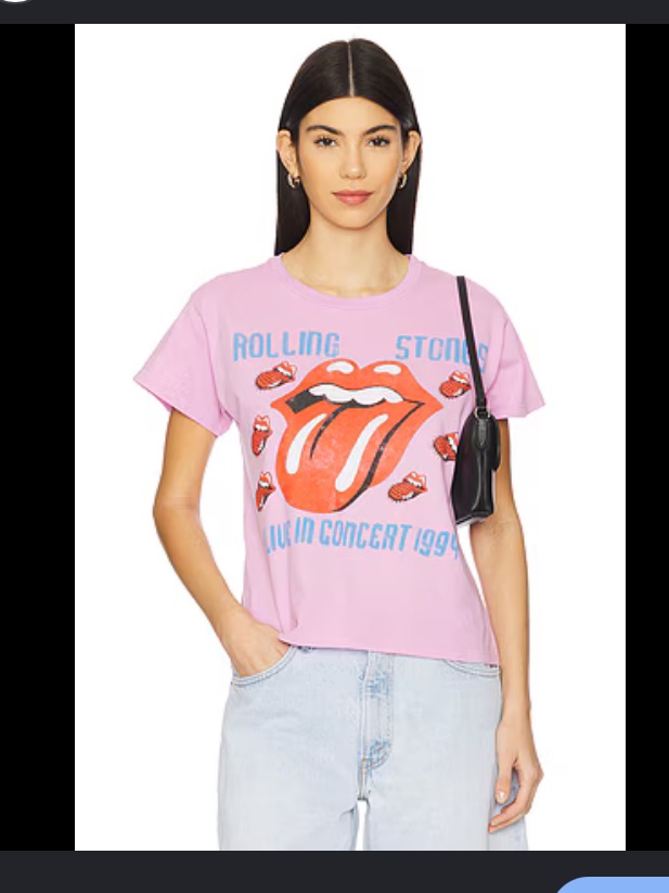 Rolling Stone Daydreamer Faded Lilac Graphic Tee With Blue Print